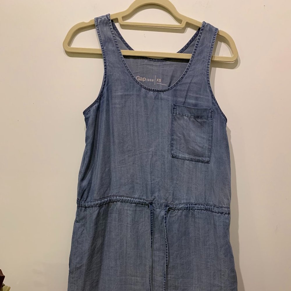 Gap Denim Summer Dress - Drawstring waist, Pockets